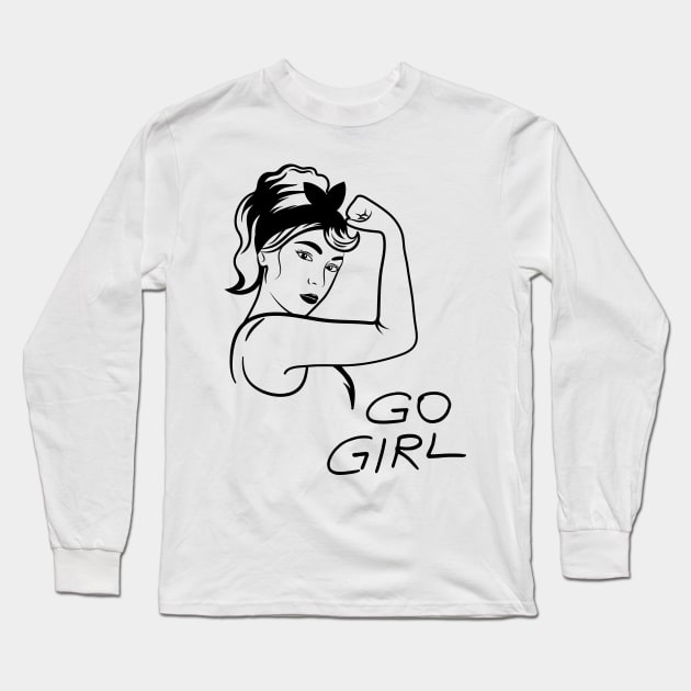 GO GIRL Long Sleeve T-Shirt by zackmuse1